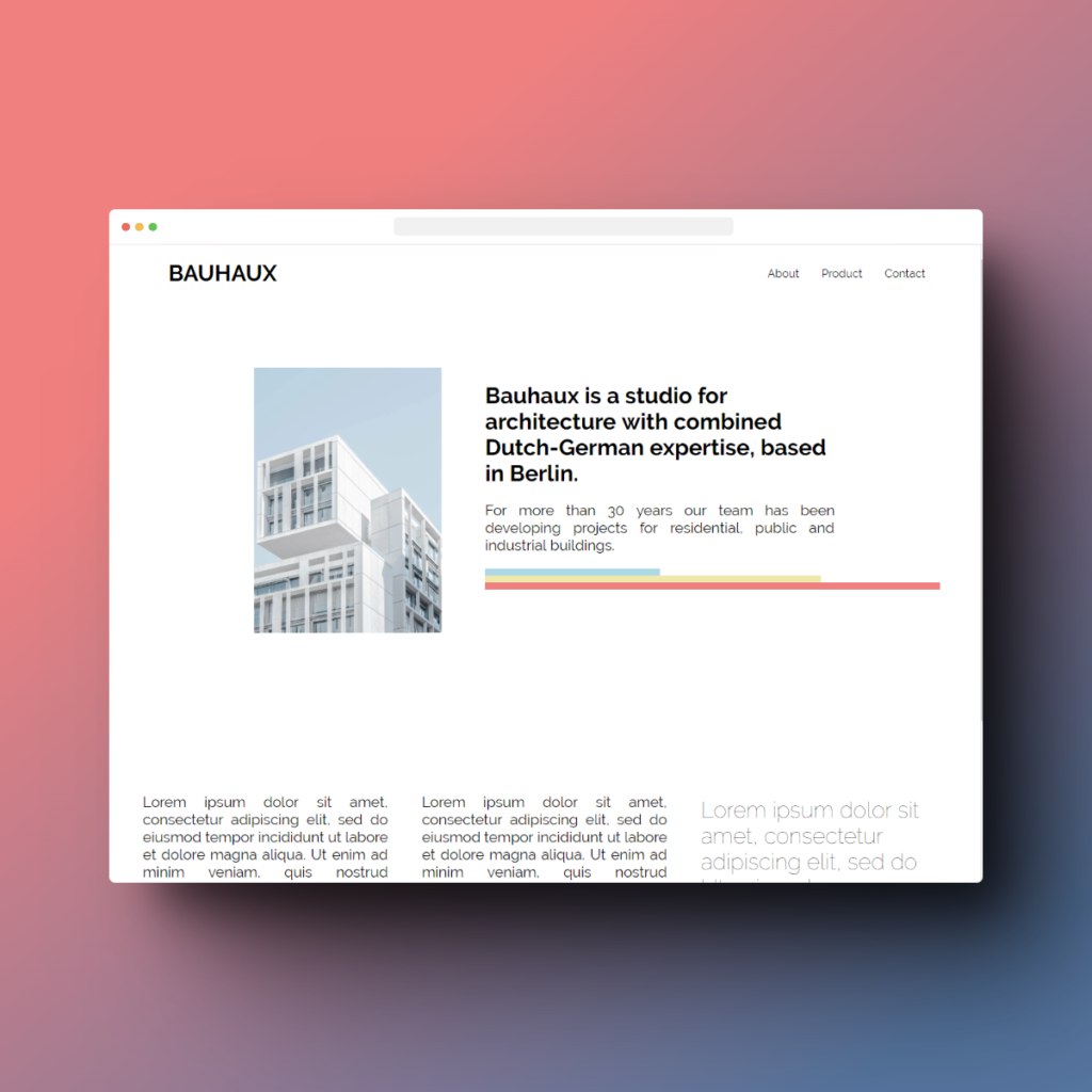 Bauhaux architecture studio website
