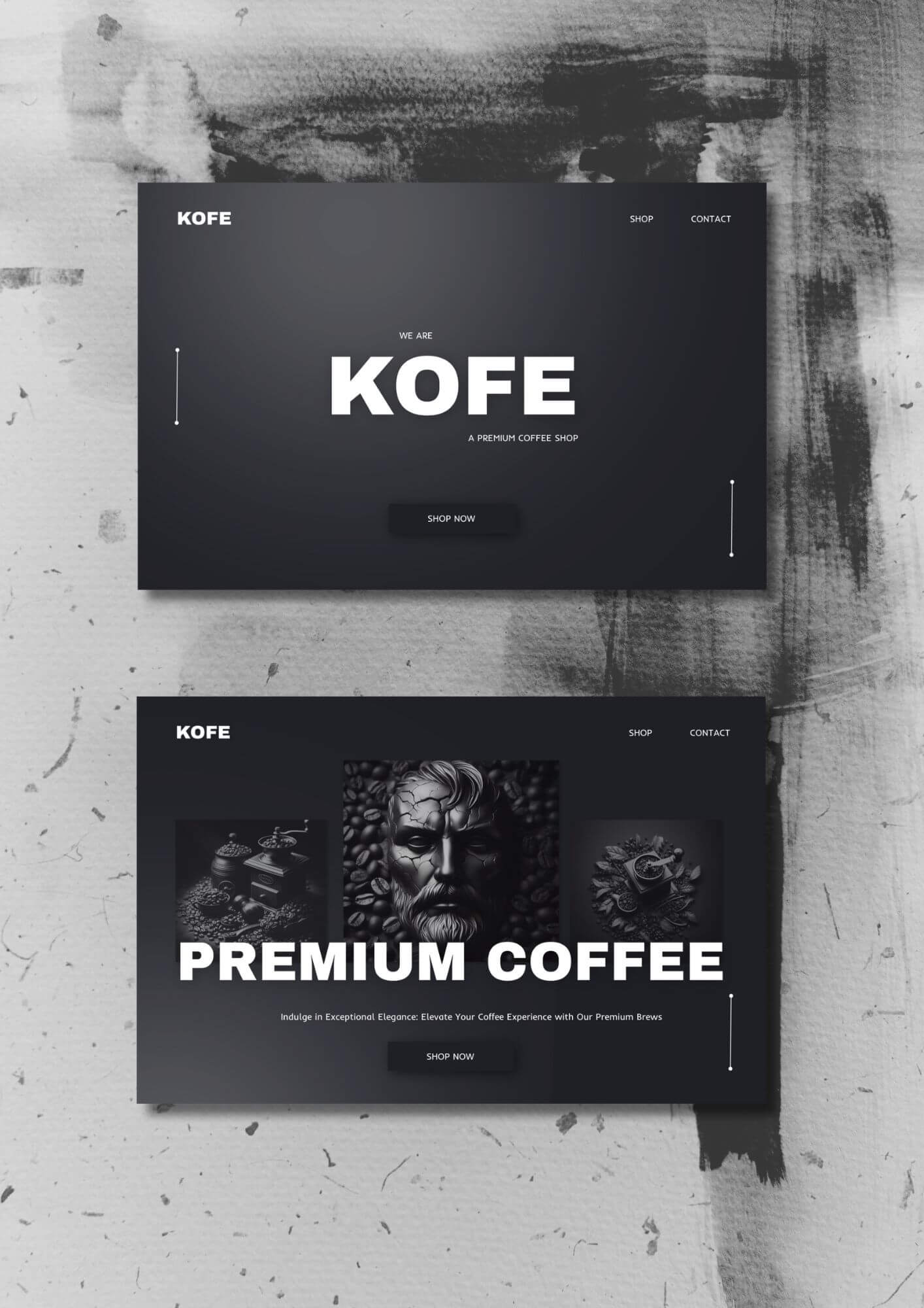 KOFE premium coffee brand and shop concept